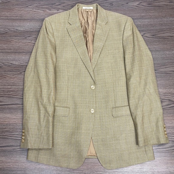 Lauren Ralph Lauren Tan & Blue Check Blazer 42L
